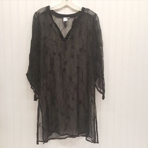 Sheer PALME Long Blouse Top or Mini Dress